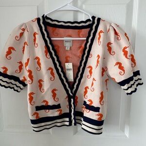 Seahorse Patterned Cardigan